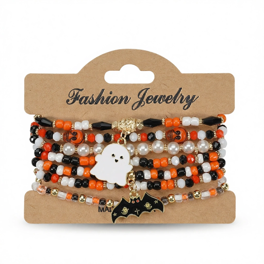 Halloween Bat Bracelets – Festive Charm Set white background