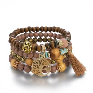Wooden Bead Bracelets – Cozy Cafe Style