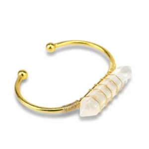 Clear Quartz Bracelet white background